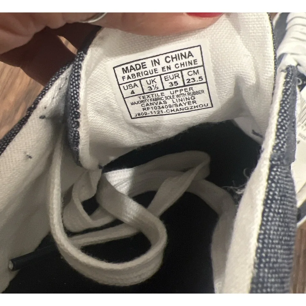 Polo Ralph Lauren Sneakers Sayer Boys Shoes Size 4 Blue Canvas